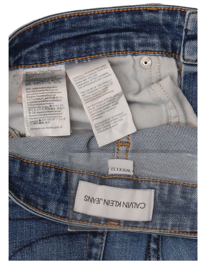 CALVIN KLEIN Herre Slim Jeans W31 L32 Blå Bomuld