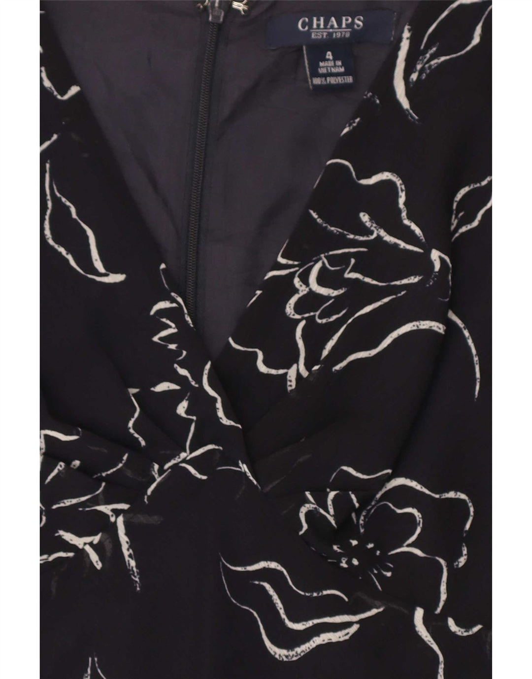 Chaps Dame ærmeløs Maxikjole US 4 Small Black Floral Polyester