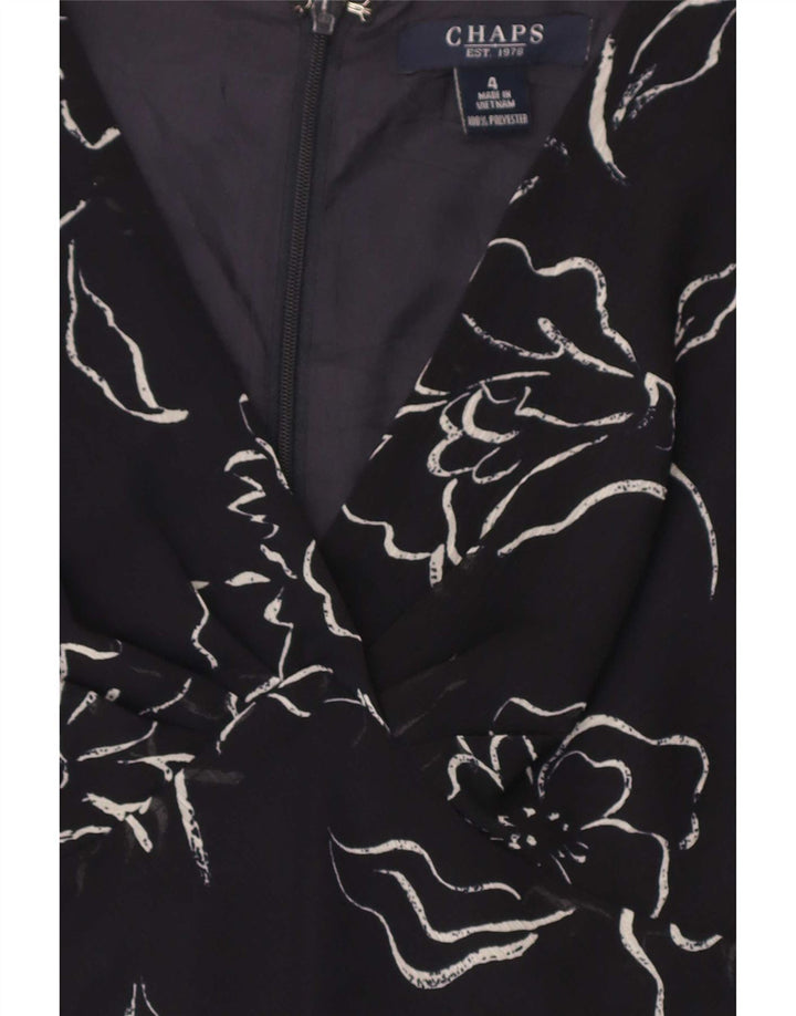 Chaps Dame ærmeløs Maxikjole US 4 Small Black Floral Polyester