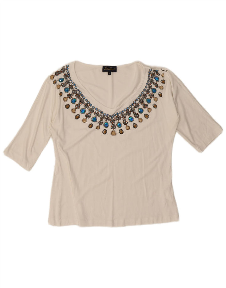 Luisa Spagnoli Damebluse Top UK 14 Large White Viscose