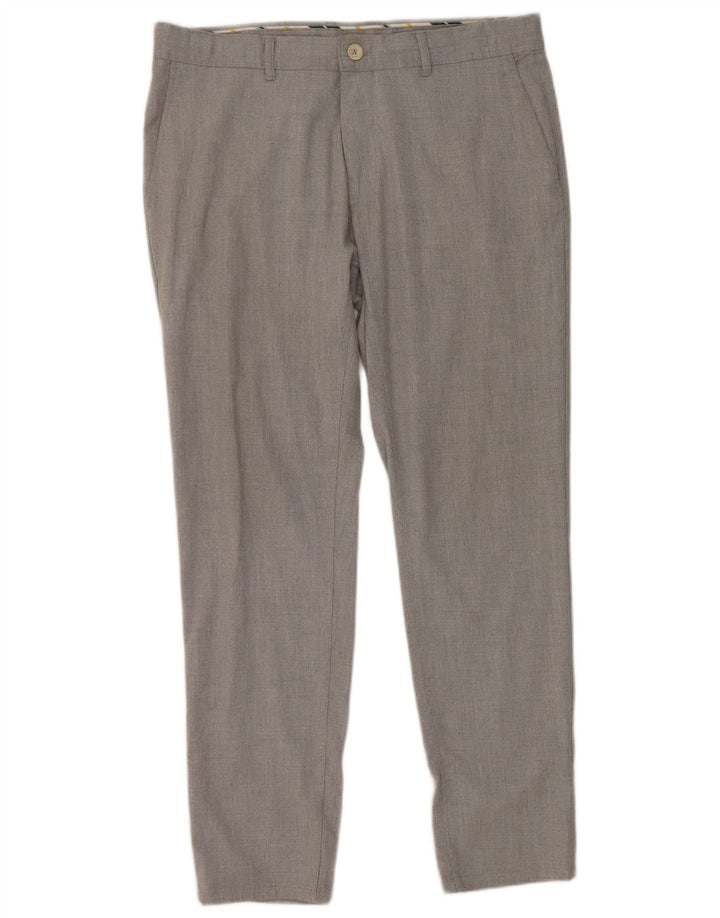 Zara Herre Slim Suit Bukser EU 42 Large W32 L28 Grå