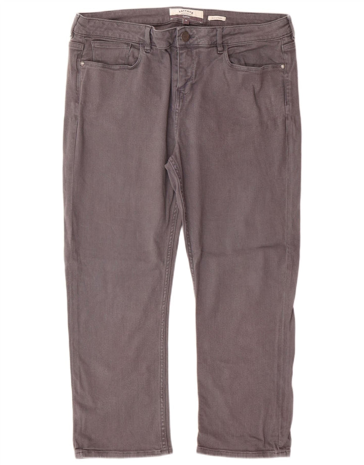 FAT FACE Dame Capri Jeans US 16 2XL W36 L24 Grå Bomuld