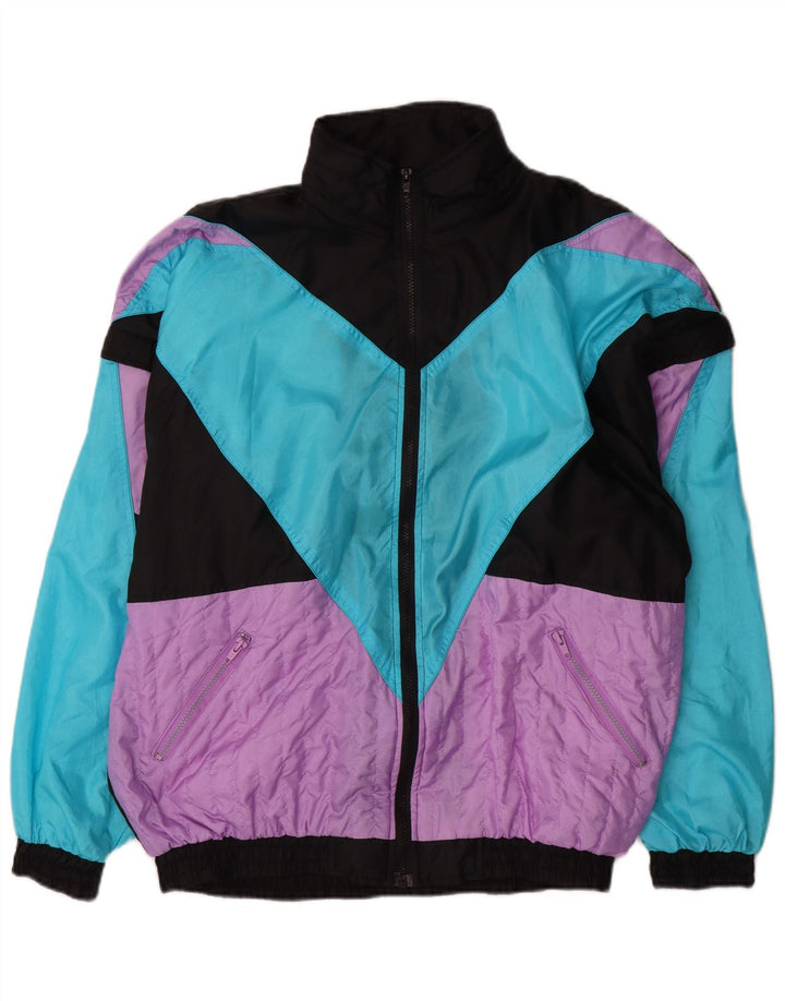 Vintage træningsdragt til mænd Topjakke XL Flerfarvet Colourblock Polyamid