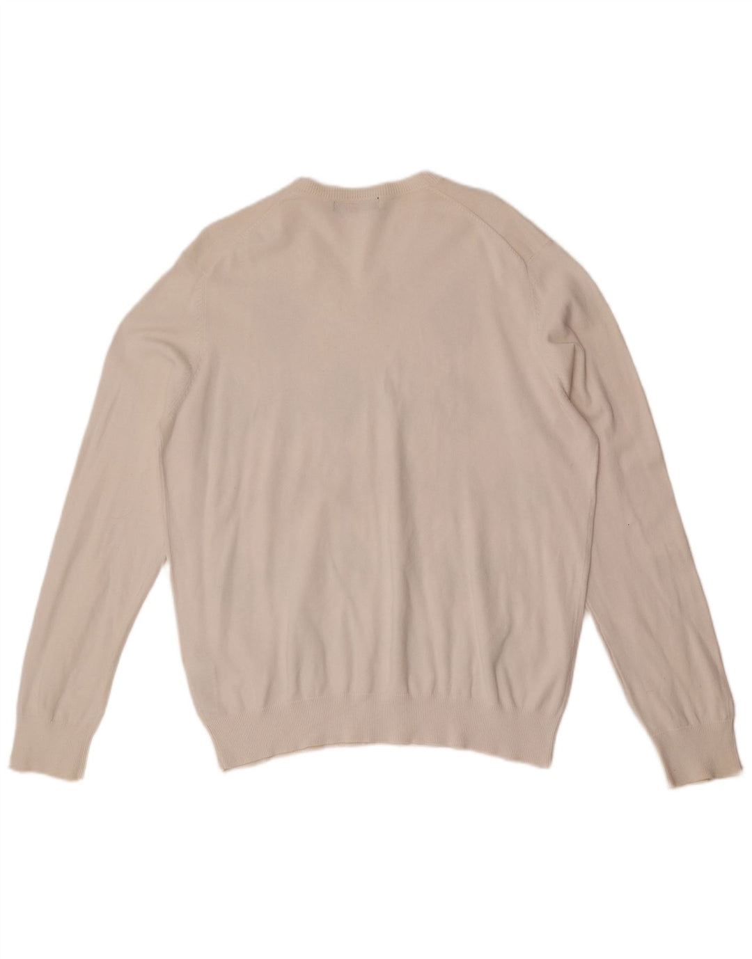 Zara Herre V-hals sweater XL Hvid Argyle/Diamant Bomuld