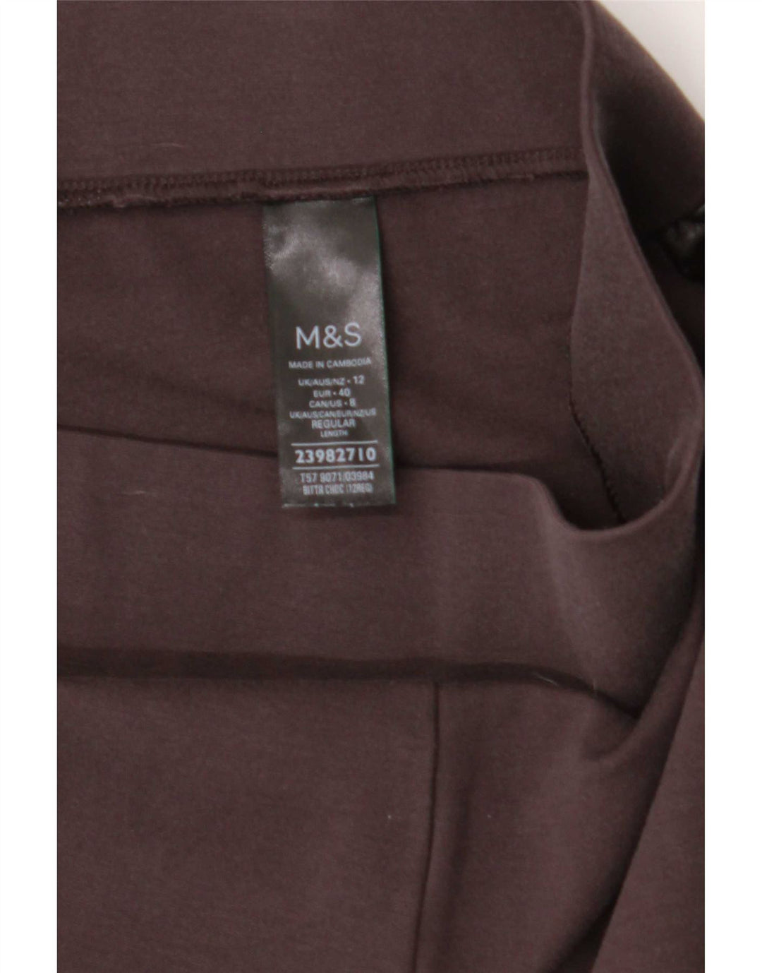 Marks & Spencer Womens Crop Leggings UK 12 Medium Burgundy Viscose