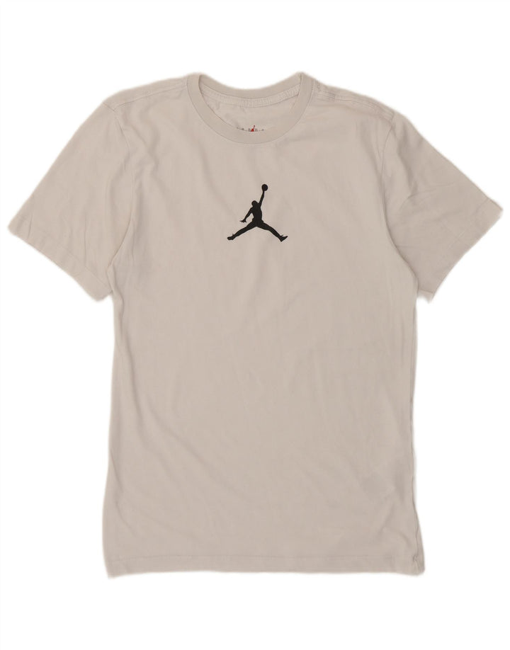 Jordan Herre grafisk T-shirt top XS grå bomuld