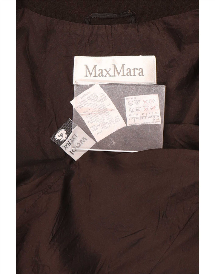 Max Mara Dame Overfrakke UK 10 Lille Brun Uld