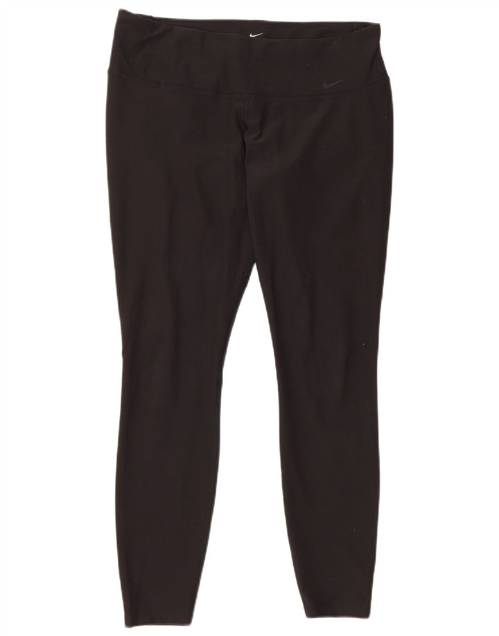 Nike Dame Dri Fit Leggings UK 16 Large Black Polyester