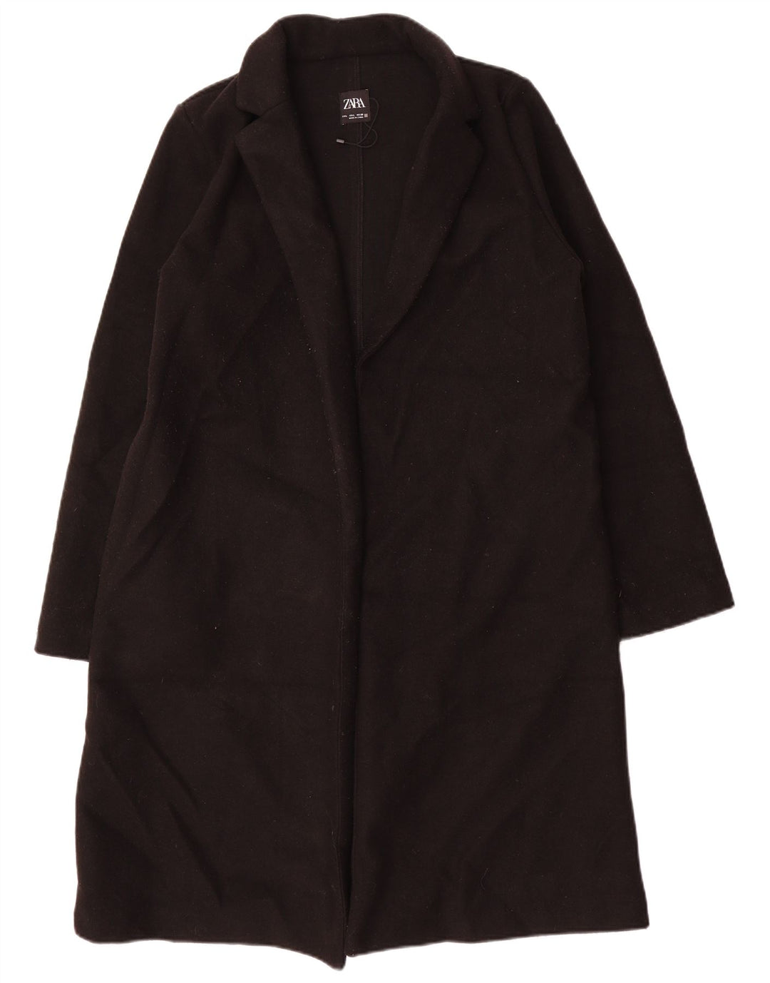 ZARA Åben overfrakke til kvinder UK 16 Stor sort polyester