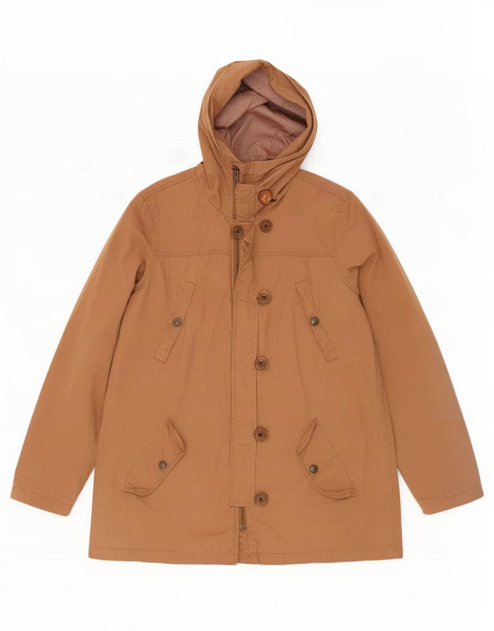 Fat Face Dame Hooded Parka Jacket UK 12 Medium Beige