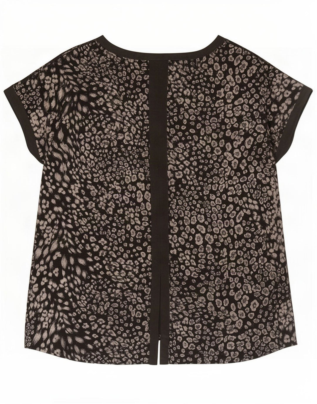 Oasis Damebluse Top UK 14 Medium Black Animal Print Polyester
