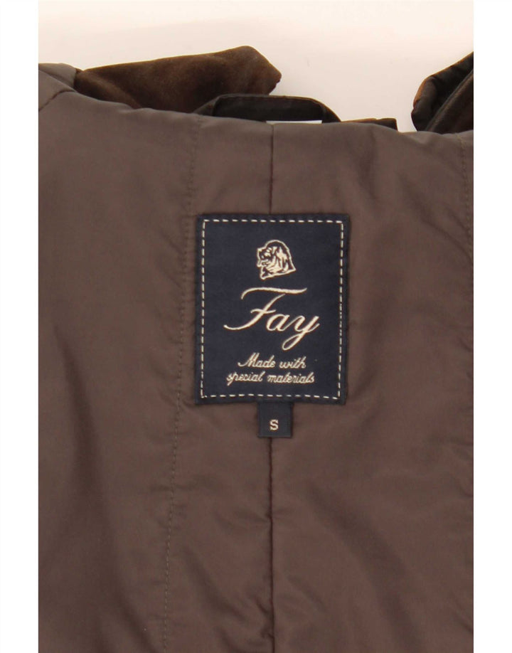 Fay Mens Windbreaker Coat UK 36 Small Brown