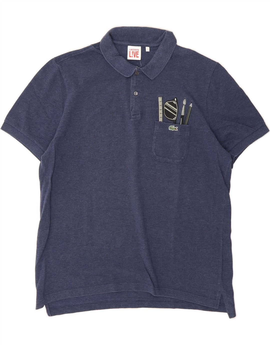 LACOSTE Mens Polo Shirt Size 7 2XL Navy Blue Cotton Vintage Lacoste and Second-Hand Lacoste from Messina Hembry 