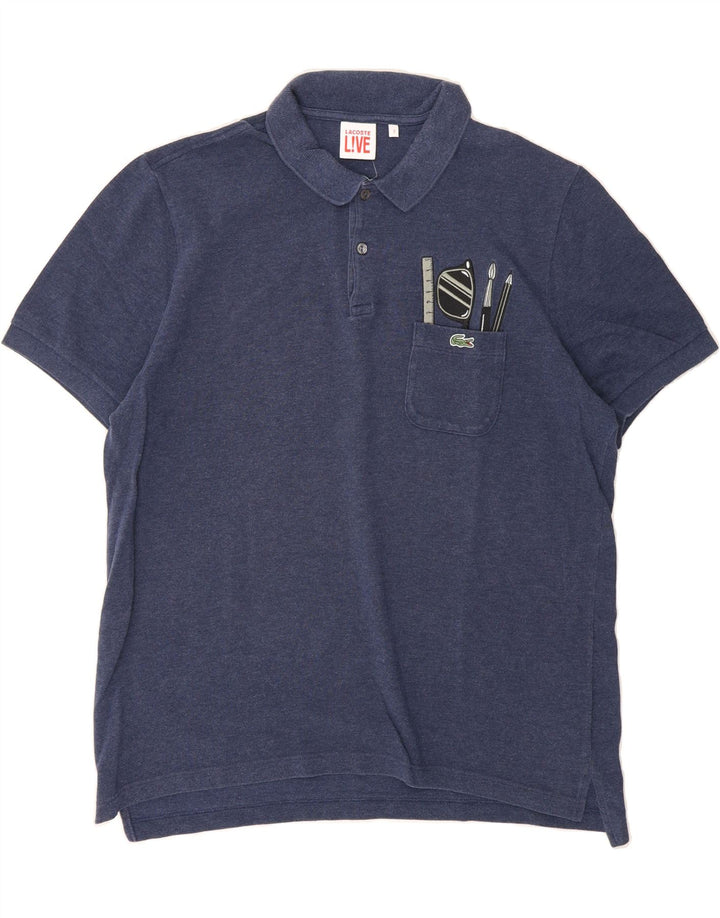 LACOSTE Mens Polo Shirt Size 7 2XL Navy Blue Cotton Vintage Lacoste and Second-Hand Lacoste from Messina Hembry 