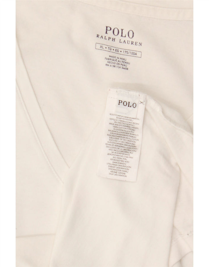 POLO RALPH LAUREN Herre T-Shirt Top XL Hvid Bomuld