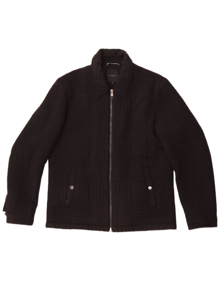 Ted Baker Herre Quiltet Jakke Størrelse 4 Stor Sort Polyamid