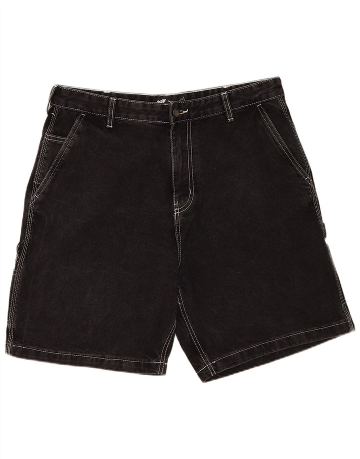 Pull & Bear Herre Cargo Denim Shorts EU 46 XL W36 Sort