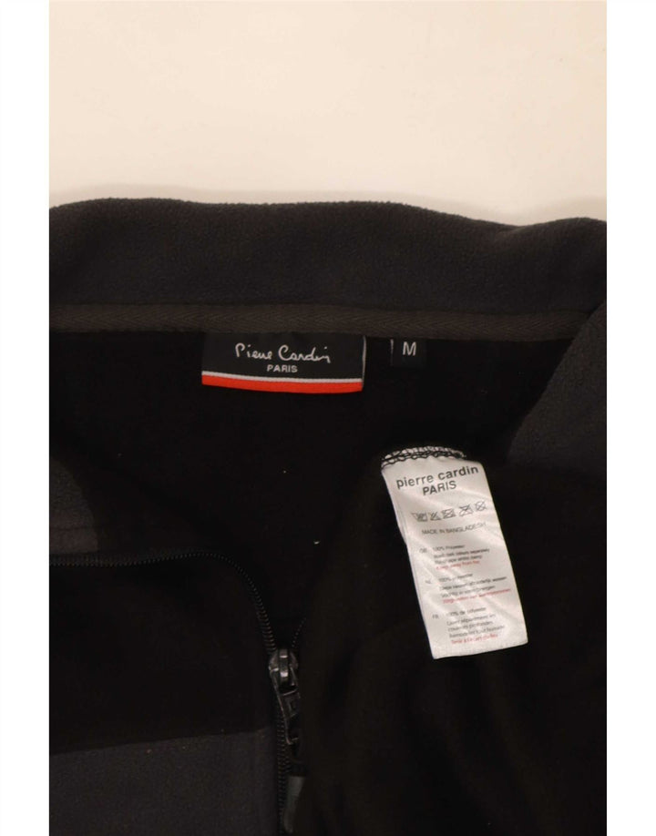 Pierre Cardin Fleece Jumper med lynlås til mænd Medium Sort Colourblock