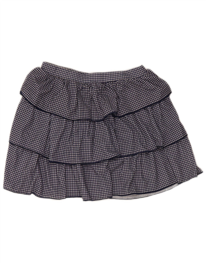 ZARA Womens Tiered Skirt Medium W28  Blue Check Polyester