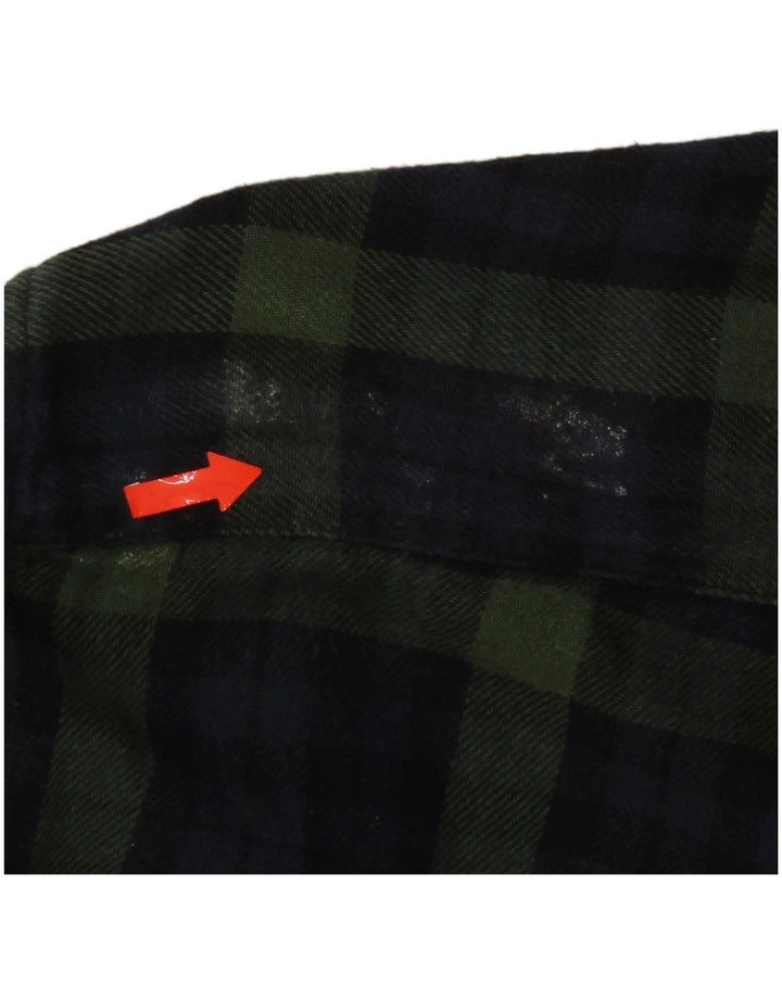 Jack Wills Herre Classic Fit Flanellskjorte Stor marineblå ternet bomuld