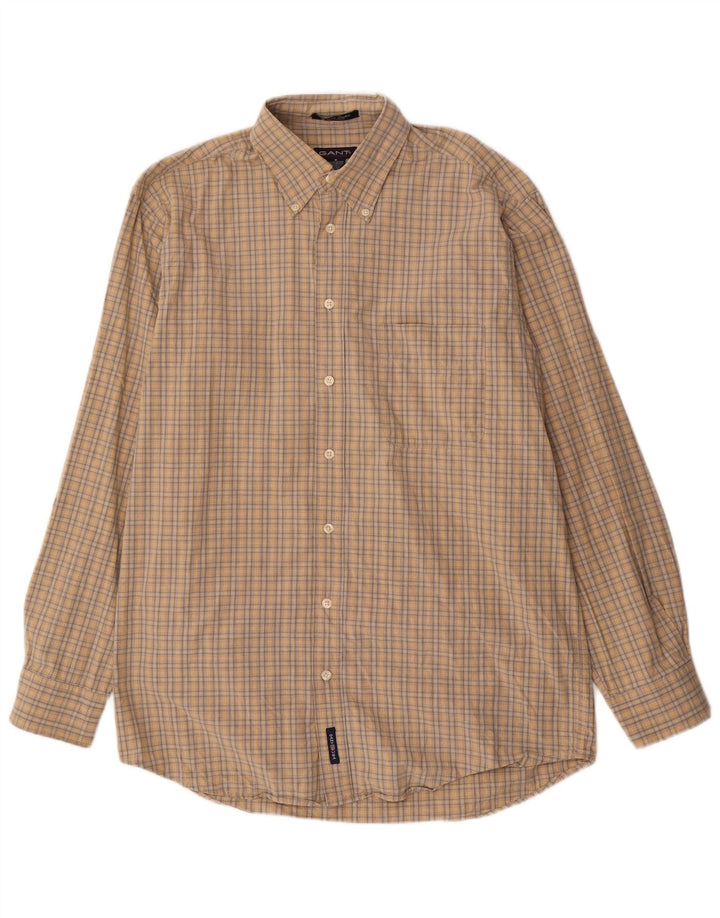Gant herreskjorte medium beige ternet bomuld