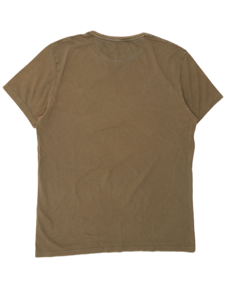 TIMBERLAND Herre Slim Fit T-Shirt Top Stor Khaki Bomuld