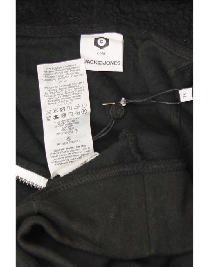 Jack & Jones Hættetrøje med lynlås til mænd XL sort polyester