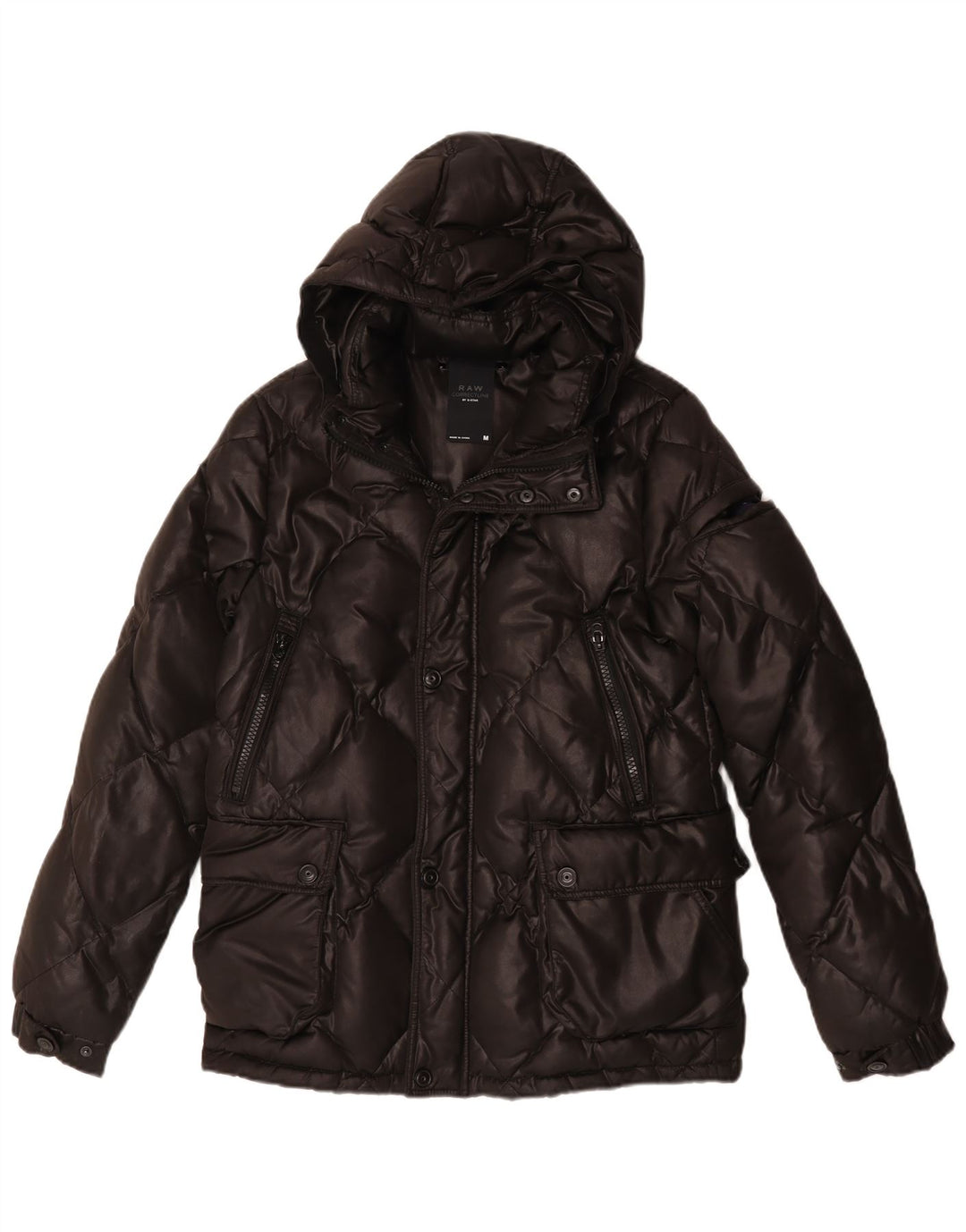 G-Star Herre hættepolstret jakke UK 38 Medium Sort Polyester