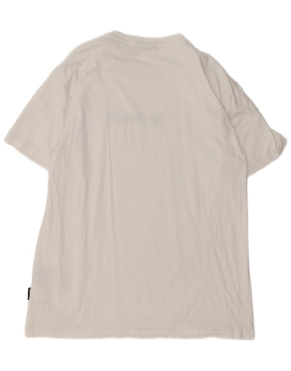 Napapijri Herre grafisk T-shirt Top Medium Hvid Bomuld