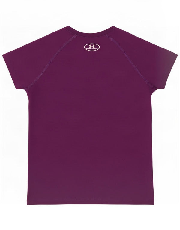 Under Armour Girls Heat Gear Grafisk T-Shirt Top 7-8 År Lille Lilla