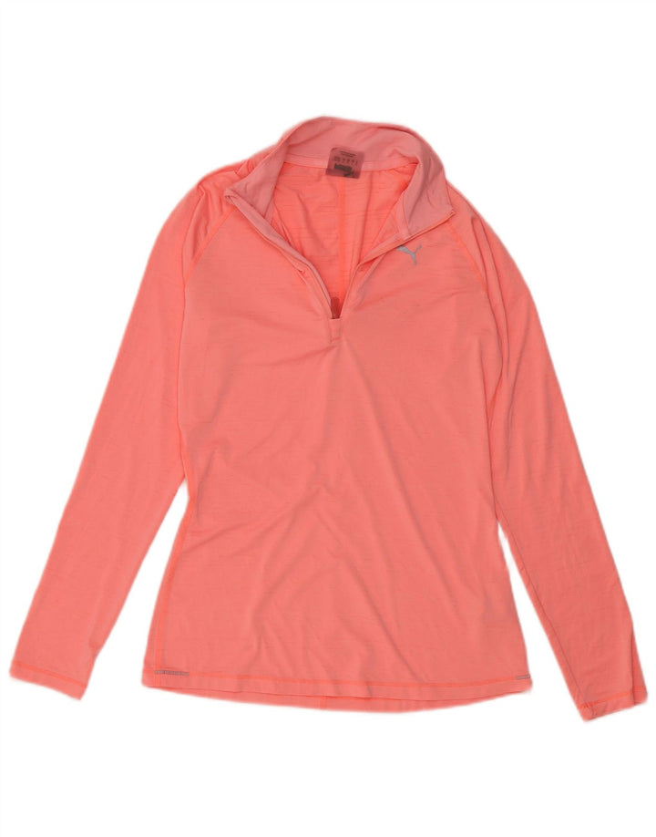 PUMA Dame lynlås-hals Top Langærmet UK 8 Lille Pink Polyester