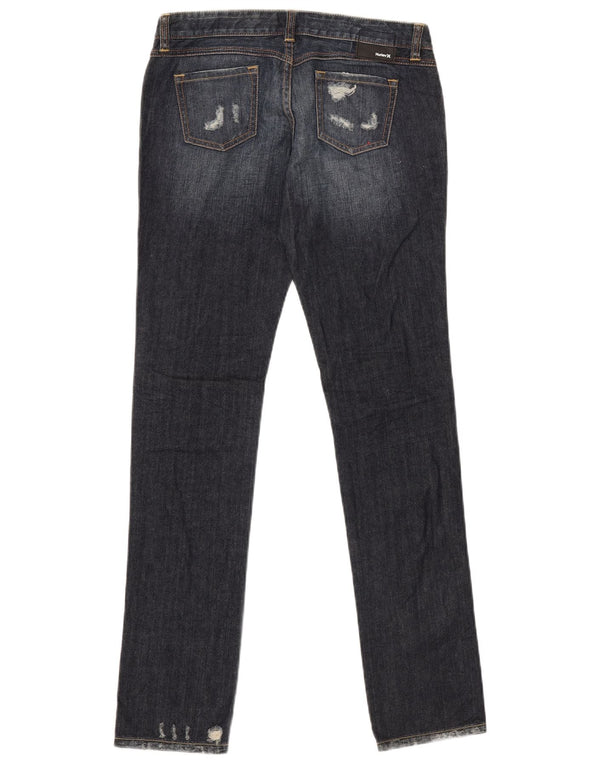 Hurley Womens Distressed Skinny Jeans W27 L32 Marineblå Bomuld