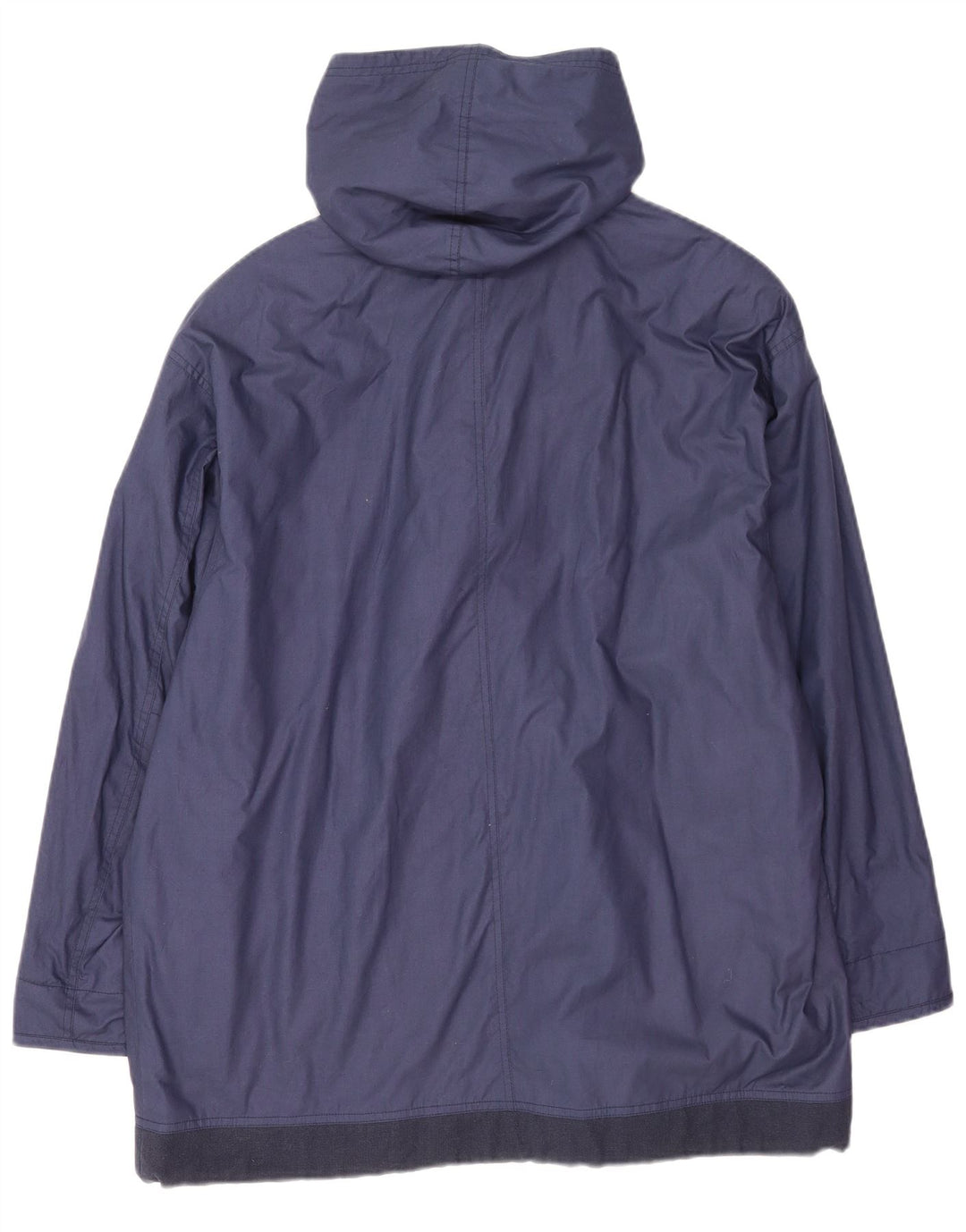 Ny Hurtig Dame Hætte Oversized Overfrakke EU 42 Large Navy Blue Bomuld