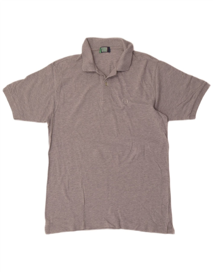 Sergio Tacchini Herre Polo Shirt IT 52 Stor Grå Bomuld