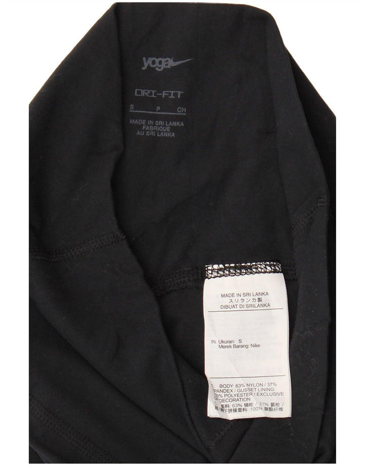 NIKE Womens Dri Fit Leggings UK 8 Small Black Nylon