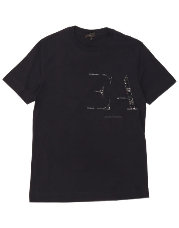 Emporio Armani Herre grafisk T-shirt Top Medium Sort Bomuld