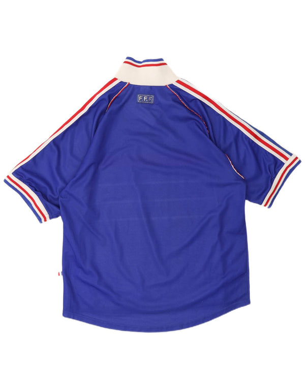 Adidas Herre Frankrig Hjem 1998 fodboldtrøje XL Blå Colourblock Polyester