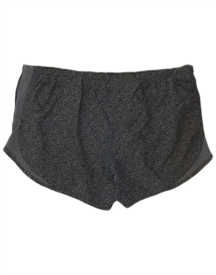 NIKE Dame Dri Fit Sportshorts UK 16 Large Grå Animal Print Polyester