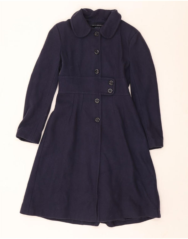 FRANSK FORBINDELSE Dame Princess Coat UK 10 Small Navy Blue Uld