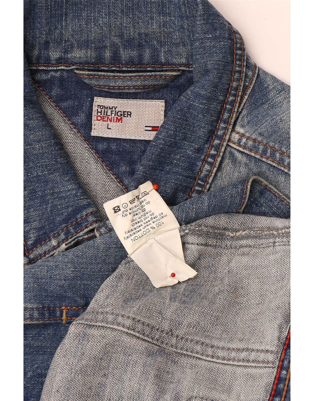 Tommy Hilfiger Dame denimjakke UK 16 Stor Blå Bomuld