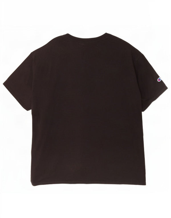Champion Herre Grafisk T-Shirt Top XL Sort Bomuld