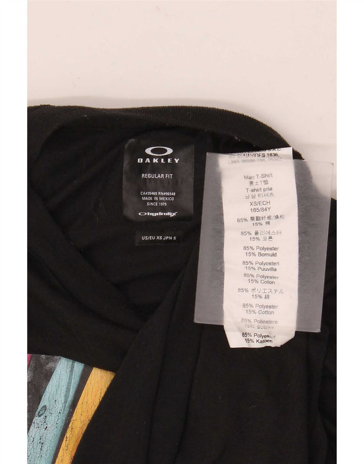 Oakley Herre Regular Fit Grafisk T-Shirt Top XS Sort Polyester