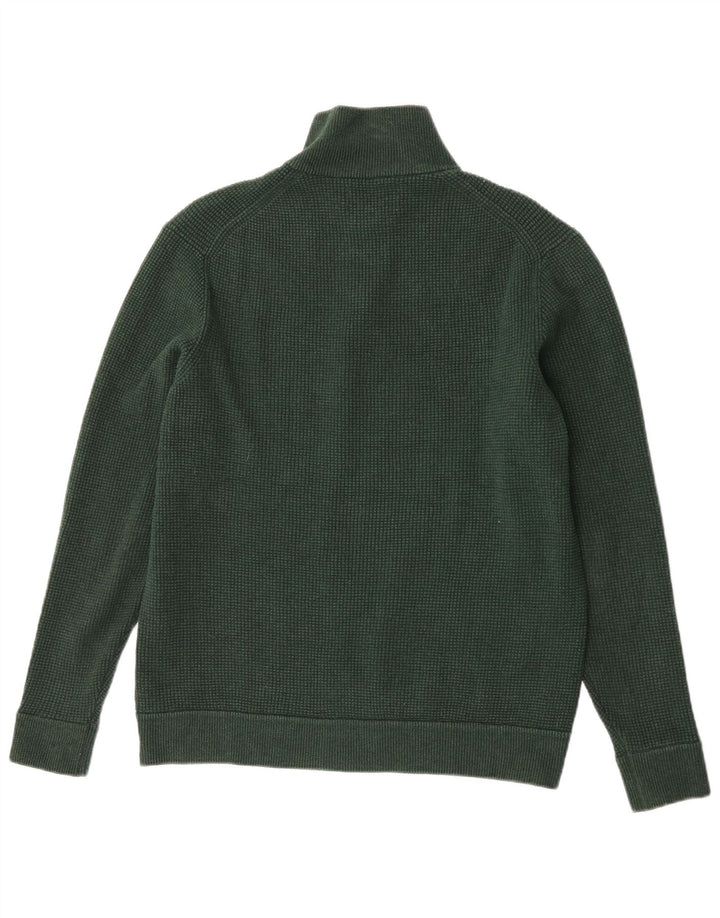 Marks & Spencer Herre Zip Neck Jumper Sweater Stor Grøn Polyester