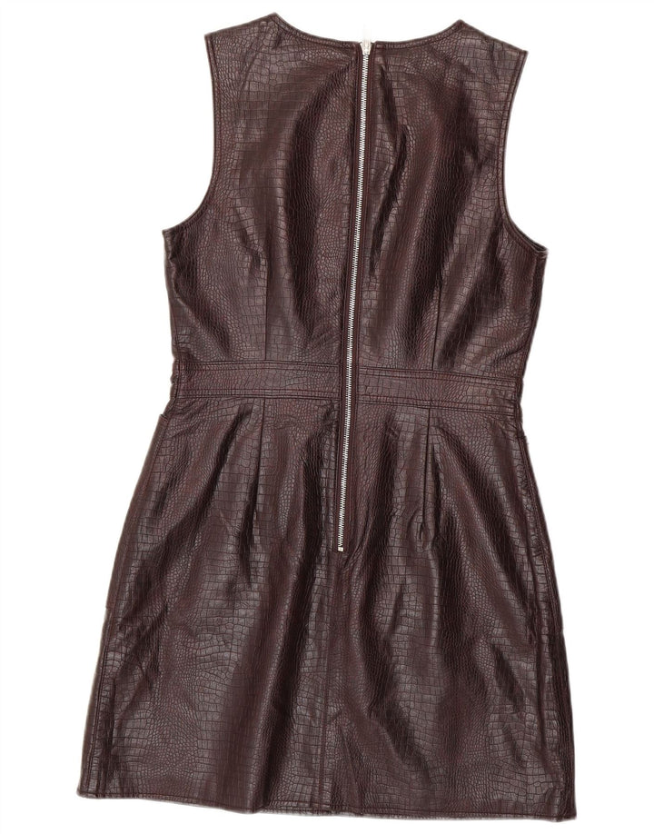 WAREHOUSE Kvinders Ærmeløs Skede Kjole UK 12 Medium Brown Animal Print