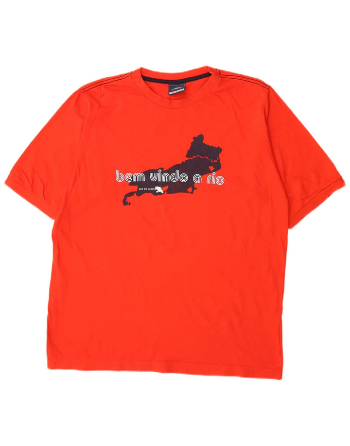 Umbro Herre Grafisk T-Shirt Top XL Rød Bomuld