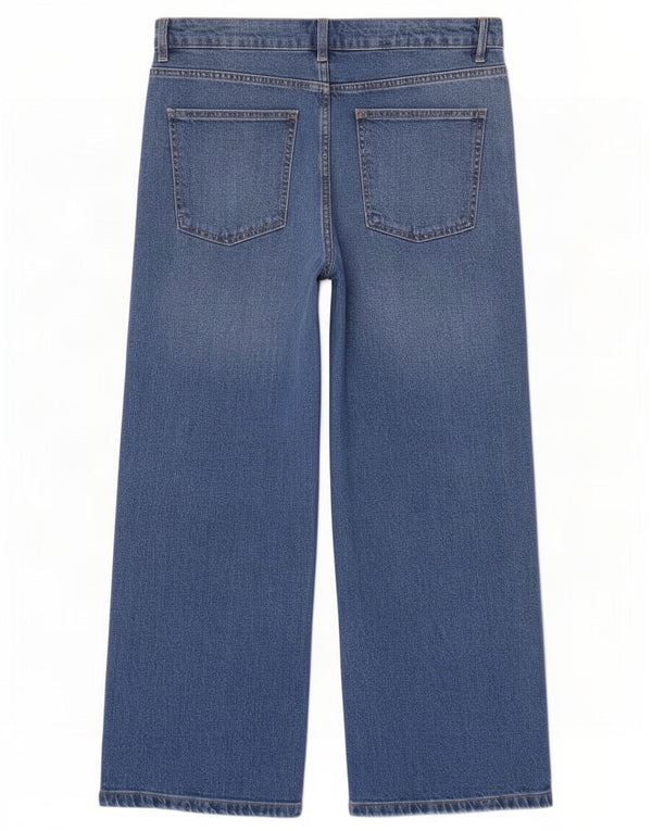 Marks & Spencer Womens Regular Wide Leg Jeans UK 16 Large W34 L30 Blue