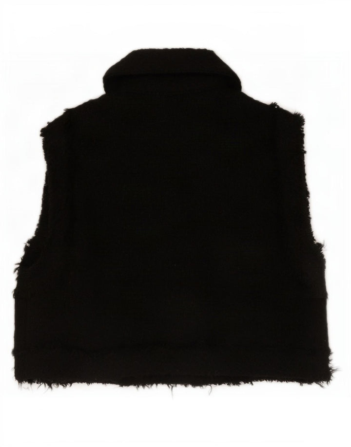 Zara Womens Crop Gilet UK 6 XS Sort Polyester