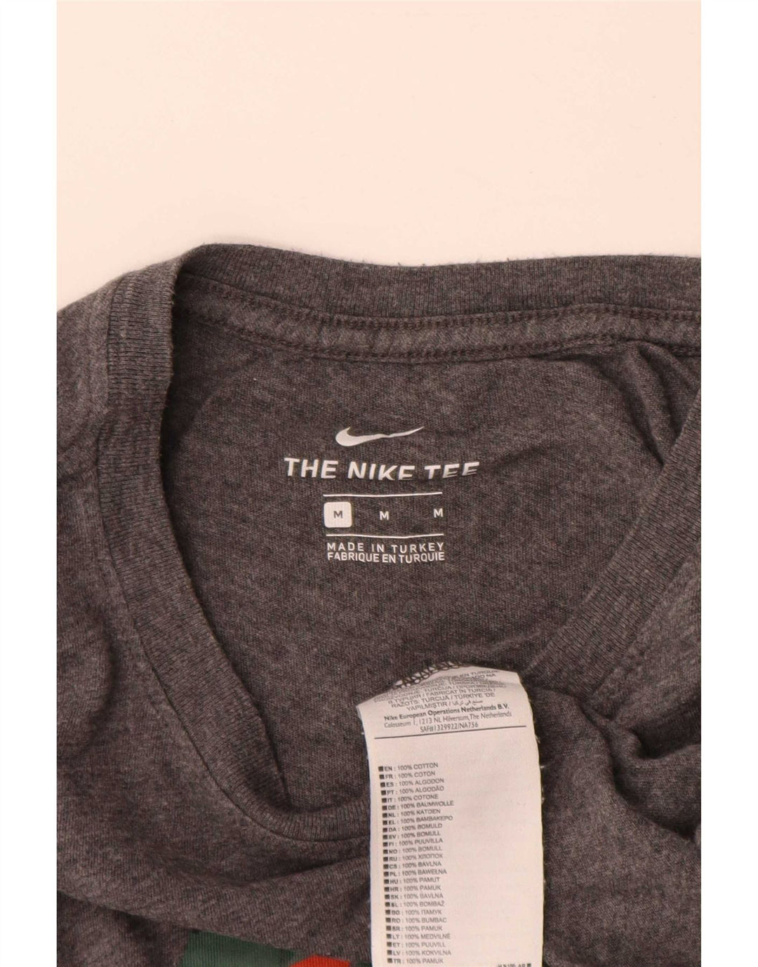 Nike grafisk T-shirt top mellem grå bomuld til mænd
