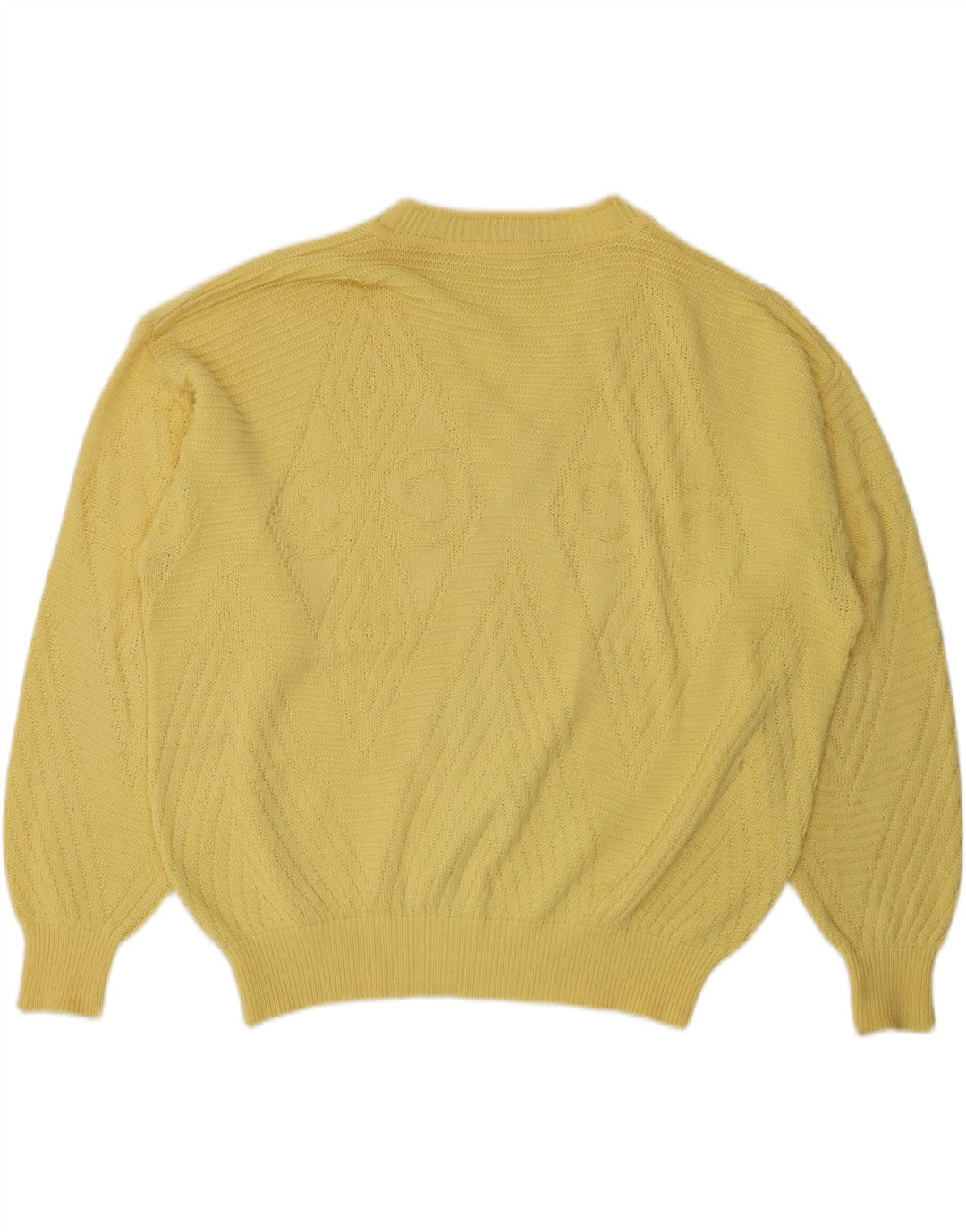 BRIAN SCOTT Herre V-hals sweater str. 48 2XL Gul Argyle/Diamant