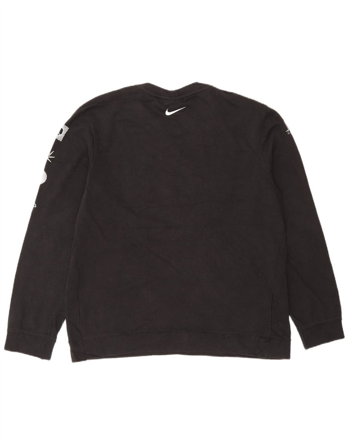 Nike Herre Therma-Fit Grafisk Sweatshirt Jumper Medium Sort Bomuld